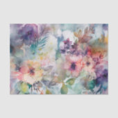  Waterverf Bloemen Botanisch Patroon Tissuepapier (Voorkant)