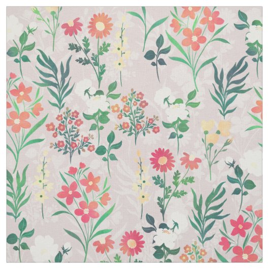  Waterverf Bloemen Botanisch Stof (Swatch)