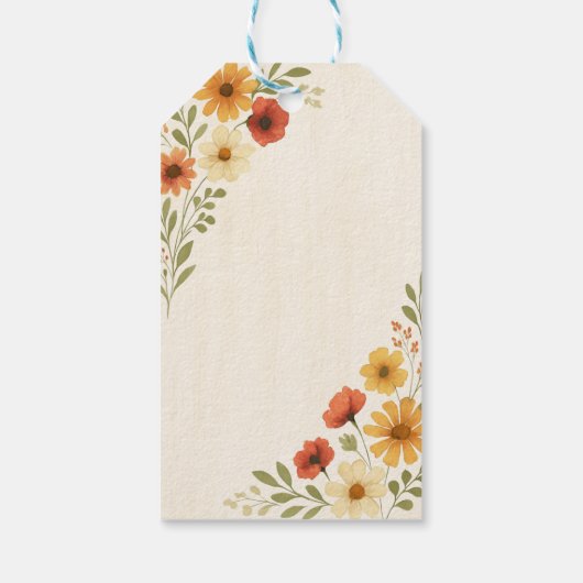 Waterverf Bloemen Botanische bruiloft Dank u Cadeaulabel (Achterkant)