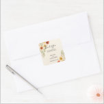 Waterverf Bloemen Botanische bruiloft Dank u Vierkante Sticker<br><div class="desc">Rustieke botanische waterverf bloemen botanische bruiloft Dank u stickers. Voor het voorjaar,  de zomer,  de herfst of de winter bruiloft. U kunt eenvoudig uw eigen tekst toevoegen om deze zeer persoonlijk en uniek te maken.</div>