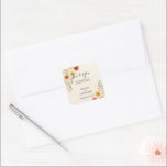 Waterverf Bloemen Botanische bruiloft Dank u Vierkante Sticker<br><div class="desc">Rustieke botanische waterverf bloemen botanische bruiloft Dank u stickers. Voor het voorjaar,  de zomer,  de herfst of de winter bruiloft. U kunt eenvoudig uw eigen tekst toevoegen om deze zeer persoonlijk en uniek te maken.</div>
