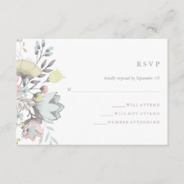 Waterverf Bloemen Botanische Bruiloft RSVP