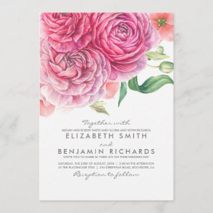 Waterverf Bloemen Botanische Elegante Moderne Huwe Kaart