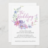 Waterverf Bloemen Botanische krans | Bruiloft Kaar Kaart (Voorkant / Achterkant)