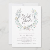 Waterverf Bloemen Botanische krans | VRIJGEZELLENF Kaart (Voorkant)