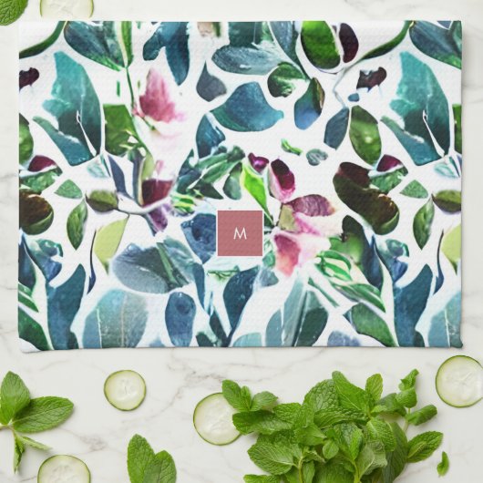 Waterverf bloemen botanische monografie theedoek (Gevouwen)