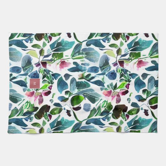 Waterverf bloemen botanische monografie theedoek (Horizontaal)