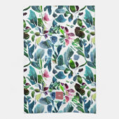 Waterverf bloemen botanische monografie theedoek (Verticaal)