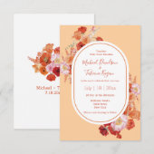 waterverf Bloemen Botanische Rode sinaasappels bru Kaart (Voorkant / Achterkant)