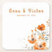 Waterverf Bloemen Botanische Romantische Servetten Kartonnen Onderzetters (Voorkant)