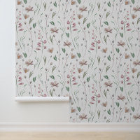 Waterverf Bloemen Botanische Roze Groene Pastel