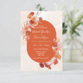 waterverf Bloemen Botanische sinaasappel Bruine br Kaart (Staand voorkant)