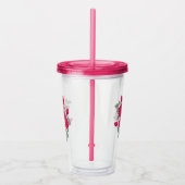 Waterverf, bloemen, bouquet, rozen. acryl drinkbeker (Rechts)