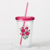 Waterverf, bloemen, bouquet, rozen. acryl drinkbeker (Achterkant)