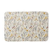 Waterverf Bloemen Bourgogne Geel Blauw Groen Badmat (Voorkant)