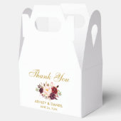 Waterverf Bloemen Bourgogne Goud Bruiloft Bedankt  Bedankdoosjes (Geopend)