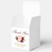 Waterverf Bloemen Bourgogne Goud Bruiloft Bedankt Bedankdoosjes (Geopend)