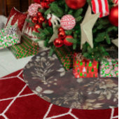 Waterverf Bloemen Bourgogne met bruin en wit Kerstboom Rok