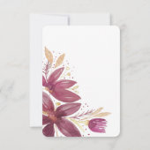 Waterverf Bloemen Bourgondië en Goud Invi Kaart (Achterkant)