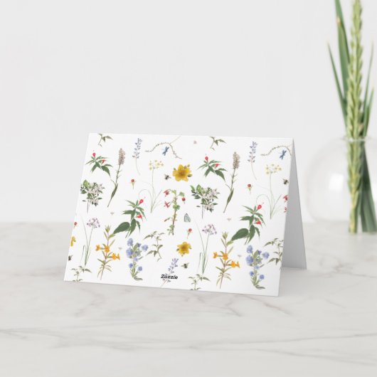 Waterverf bloemen Bridal Hartelijk dank Kaart (Achterkant)