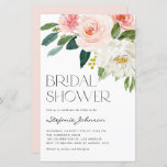 Waterverf bloemen Bridal Shower Uitnodiging<br><div class="desc">Nodig gasten aan uw vrijgezellenfeest met deze klantgerichte bruiddoucheuitnodiging uit. Het is voorzien van een waterverf bloem van roze en witte bloemen en groen. Pas deze florale brudal doucheuitnodiging aan door uw eigen gebeurtenisdetails toe te voegen. Deze botanische bruiddoucheuitnodiging is perfect voor vrijgezellenfeesten in de lente.</div>