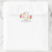 Waterverf Bloemen BRIDAL Tea Party Envelopzegel Vierkante Sticker (Tas)