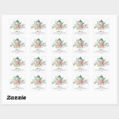 Waterverf Bloemen BRIDAL Tea Party Envelopzegel Vierkante Sticker (Vel)