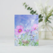 Waterverf bloemen briefkaart (Staand voorkant)