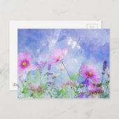 Waterverf bloemen briefkaart (Voorkant / Achterkant)