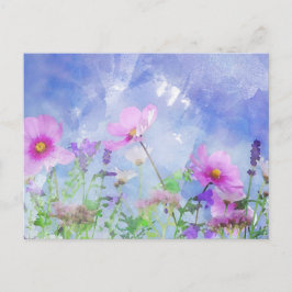 Waterverf bloemen briefkaart