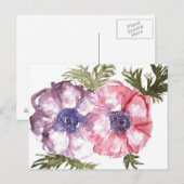 Waterverf bloemen briefkaart (Voorkant / Achterkant)