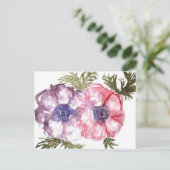 Waterverf bloemen briefkaart (Staand voorkant)