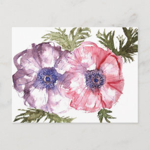 Waterverf bloemen briefkaart