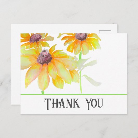 Waterverf Bloemen Briefkaart (Voorkant / Achterkant)