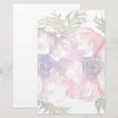 Waterverf bloemen briefpapier (Voorkant / Achterkant)