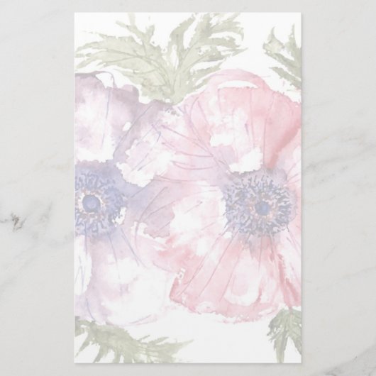 Waterverf bloemen briefpapier (Voorkant)