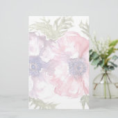 Waterverf bloemen briefpapier (Staand voorkant)