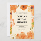 waterverf Bloemen Bruids Douche Uitnodiging (Voorkant)