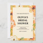 waterverf Bloemen Bruids Douche Uitnodiging (Voorkant)