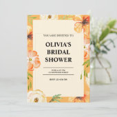 waterverf Bloemen Bruids Douche Uitnodiging (Staand voorkant)