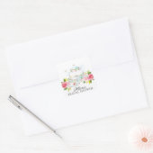 Waterverf Bloemen Bruids Tea Party Envelopzegel Vierkante Sticker (Envelop)
