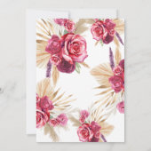 Waterverf Bloemen Bruidsdiner Petals & Prosecco Kaart (Achterkant)
