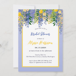 Waterverf Bloemen Bruidsdouche met Wisteria Kaart