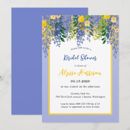 Waterverf Bloemen Bruidsdouche met Wisteria Kaart