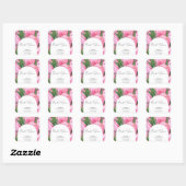 Waterverf bloemen - bruidsdouche vierkante sticker (Vel)