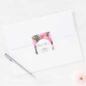 Waterverf bloemen - bruidsdouche vierkante sticker (Envelop)