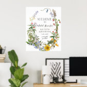Waterverf Bloemen Bruiloft Bruidsfeest Poster (Thuiskantoor)