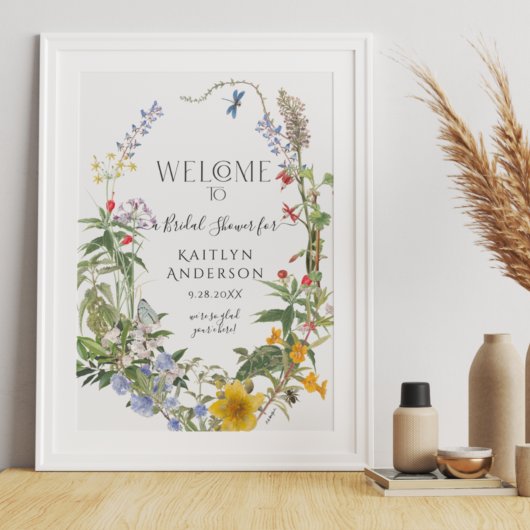 Waterverf Bloemen Bruiloft Bruidsfeest Poster