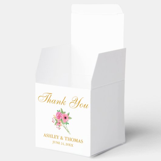 Waterverf Bloemen Bruiloft Dank u Wit Bedankdoosjes (Geopend)