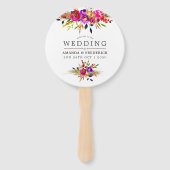 Waterverf Bloemen Bruiloft Favor Handwaaier (Voorkant)